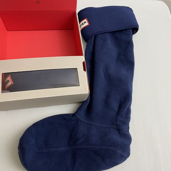 Hunter Womens Boot Socks M 5-7 Garter Cuff Tall Wellington Recycled Fleece - Picture 8 of 9